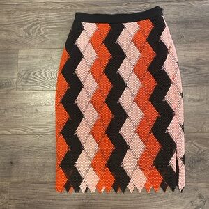 Sportmax black, pink and red pencil skirt